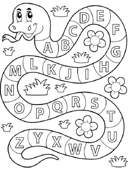 Letras Do Alfabeto Ilustrado Para Colorir Molde Para Impressão