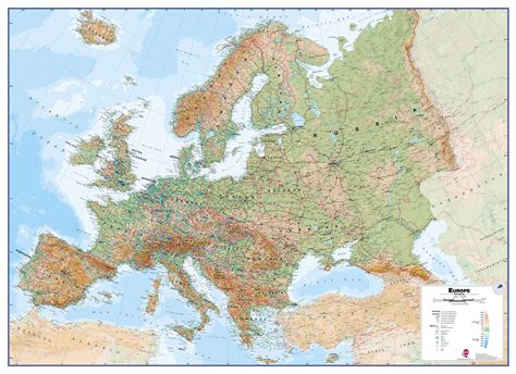 Physical Features Map Of Europe Map