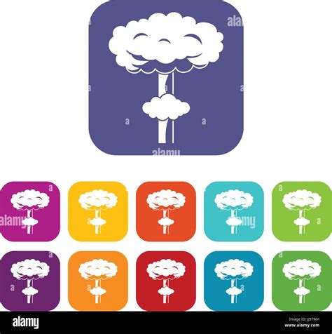 Nuclear Explosion Icons Set Stock Vector Image And Art Alamy
