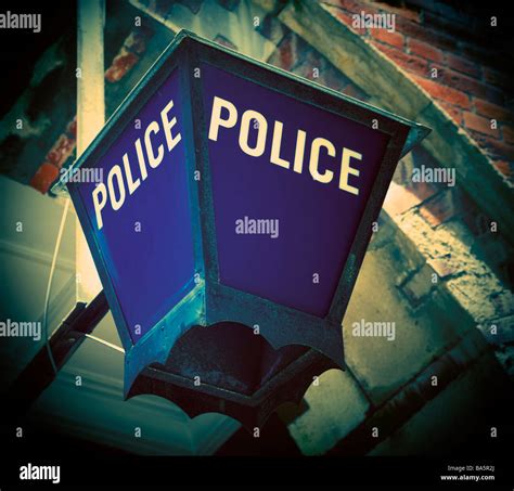 Police Sign Outside Police Station Stock Photo Alamy