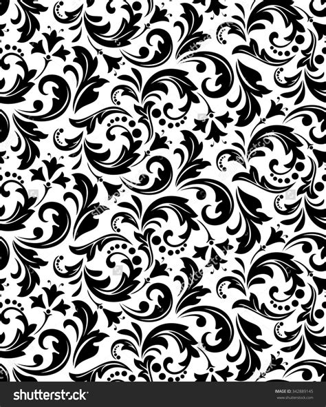 Floral Pattern Background Black And White