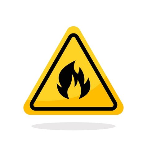 Señal De Advertencia De Riesgo De Incendio Vector Premium