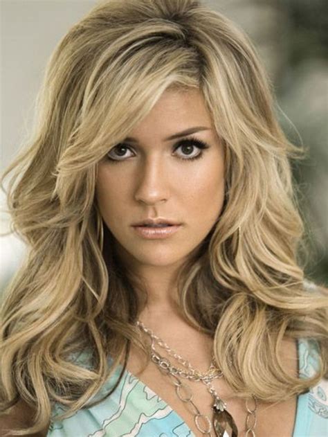 Long Blonde Wavy Human Hair Wig With Sweep Bangs