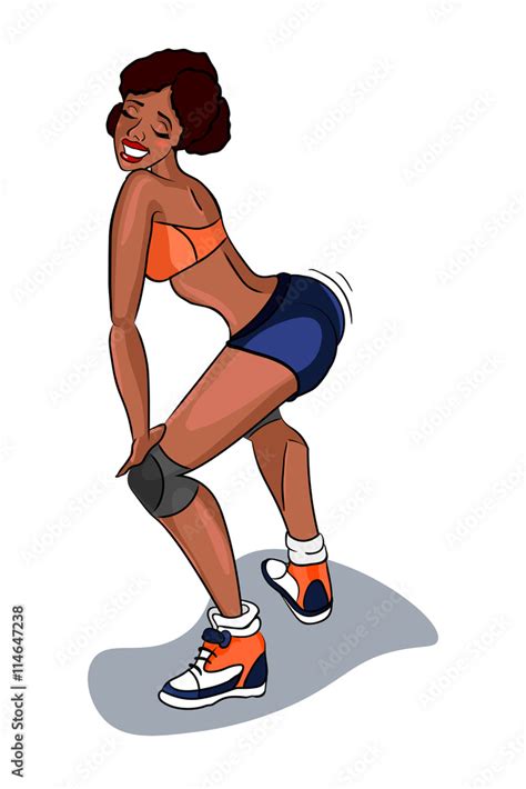 Booty Shake Twerk Dance Black Woman Illustration Stock Illustration