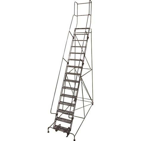 Cotterman Rolling Steel Ladder — 450 Lb Capacity 15 Step Ladder