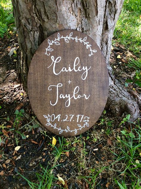 Personalized Couples Names And Wedding Date Sign Rustic Etsy Wood