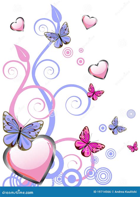 Hearts And Butterflies Royalty Free Stock Image Image 19714566
