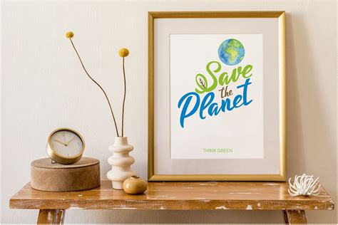 Save The Planet Poster Printable Wall Art Earth Day Poster Etsy