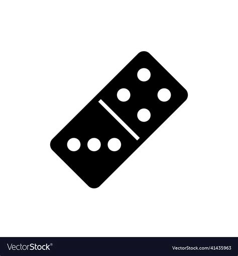 Domino Icon Flat In Black On White Background Eps Vector Image