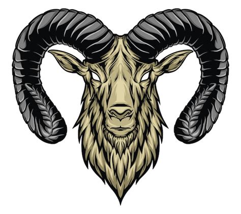 Premium Vector Goat Head Illustration