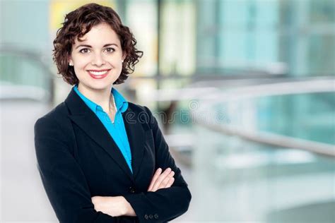 Smiling Young Female Ceo Posing Folded Arms Stock Photos Free