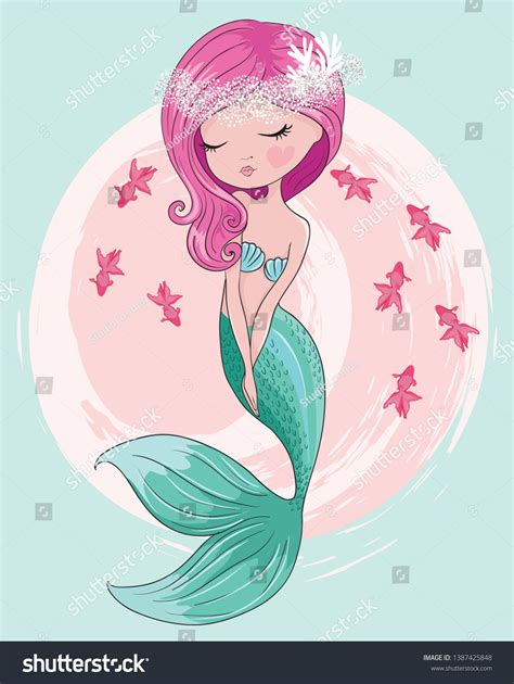 Espléndida Sirena Con Ilustraciones Vectoriales De Vector De Stock