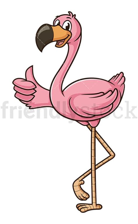 Dancing Flamingo Cartoon Clipart Vector Friendlystock
