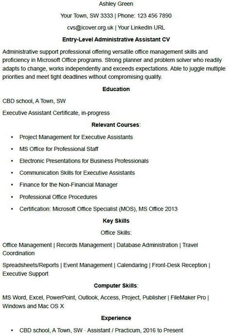 This site uses cookies to ensure you get the best experience on our website. Entry Level Administrator CV Example | Cv examples, Cv ...