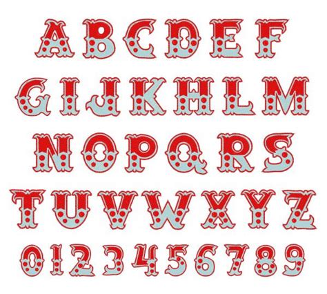 Home Format Fonts Embroidery Font Circus Font From Hopscotch Circus