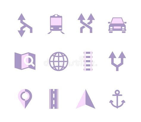 Navigation Icons Maps Symbols Navigator Ui Elements Travelling Roads
