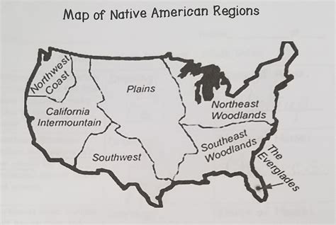 Native Americans Regions And Tribes Map Locations Diagram Quizlet