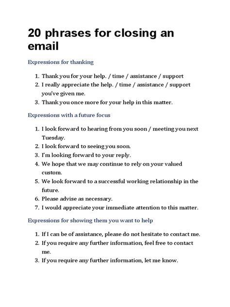 20 Phrases For Closing An Email
