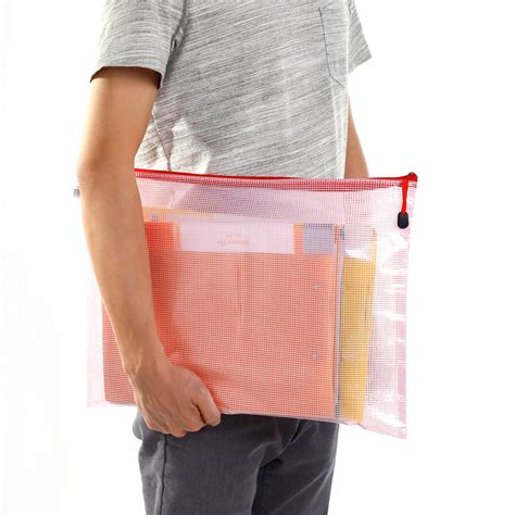 High Quality Mesh Document Bag Transparent Zipper Bag Portable Folder