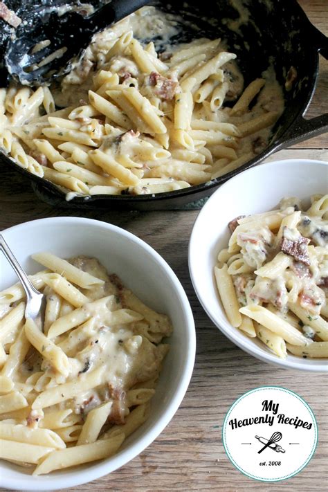 Penne Carbonara With Bacon Video My Heavenly Recipes