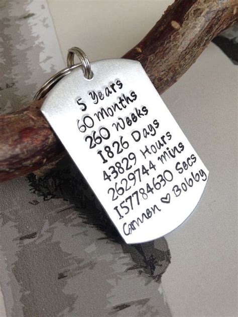 5 year anniversary gifts are traditionally made of wood, making this sign absolutely perfect. Valentines Gift - 5 Year Anniversary Gift - 5 Year Keyring ...