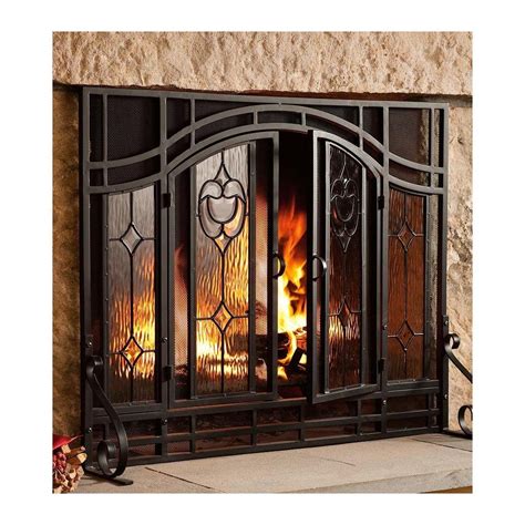 Large Crest Fireplace Screen With Doors Fireplace Guide By Linda