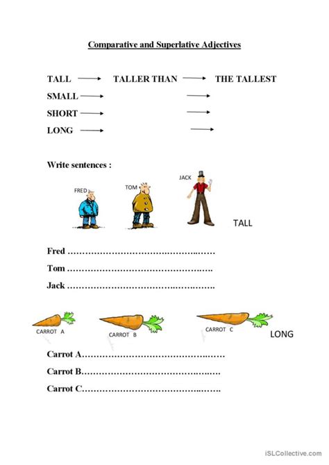 Comparative And Superlative Adjectiv English ESL Worksheets Pdf Doc