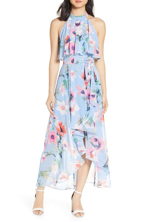 Eliza J Halter Highlow Midi Dress Regular And Petite Nordstrom