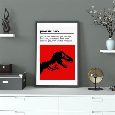 Jurassic Park Quote Movie Poster Print Etsy