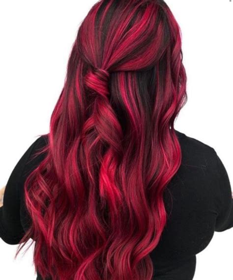 Two Tone Red And Black Hair Color Ideas