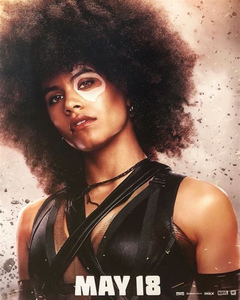 zazie beetz s domino showcased with new deadpool 2 poster and tv spot