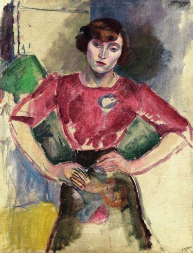Jules Pascin Hermine In A Red Blouse Paintings Painting Portrait
