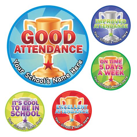 Good Attendance Award Stickers For Schools