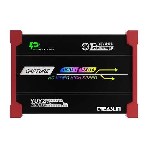 Buy Treaslin Capture Card 4k Usb3 0 Hdmi Usb3 1 Hdr10 Capture Live Streaming And For Ps5 Ps4