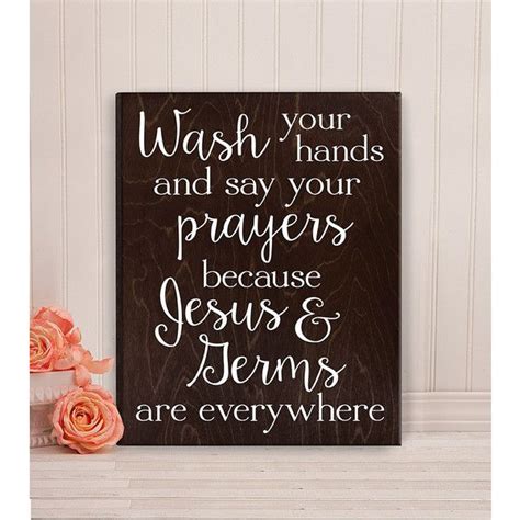 Wash Your Hands And Say Your Prayers Sign Bathroom Decor Wall Art