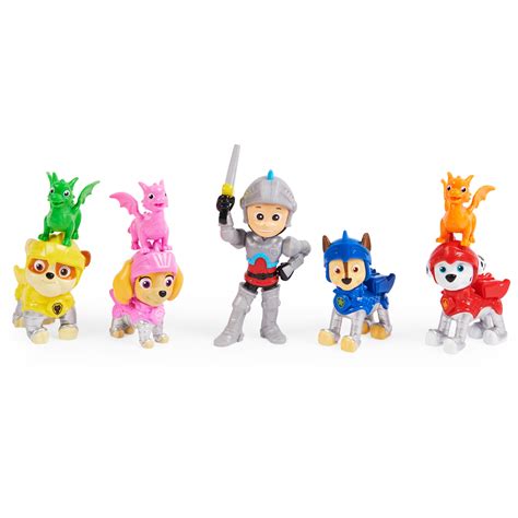 Paw Patrol Rescue Knights Ryder And Pups 8 Pc Figure T Pack