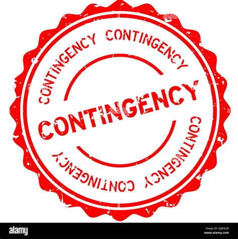 Grunge Red Contingency Word Round Rubber Seal Stamp On White Background