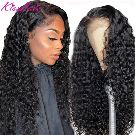 Kiss Love Deep Wave Wigs X Lace Front Human Hair Wigs For Black Women Prepluck Glueless