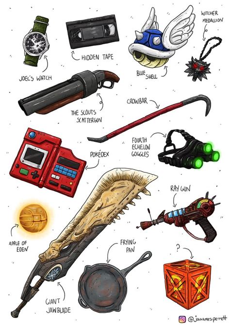More Video Game Weaponsitems Drawn By Me Gaming