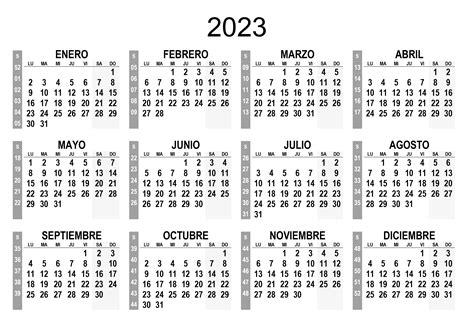 Calendario De 2023 Para Imprimir
