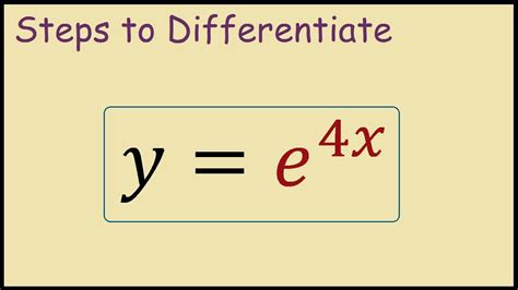 How To Differentiate E4x Chain Rule Youtube