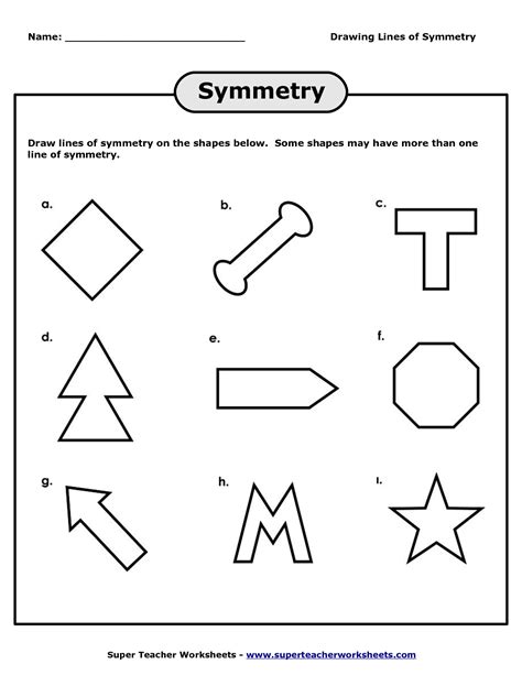 12 Symmetrical Shapes Worksheets