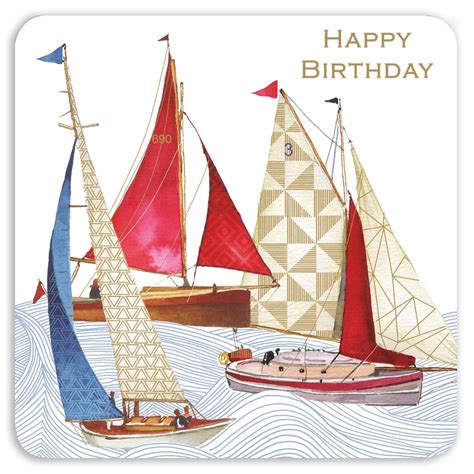 Sailing Yachts Birthday Card Ma4954 Polkadot Stripes