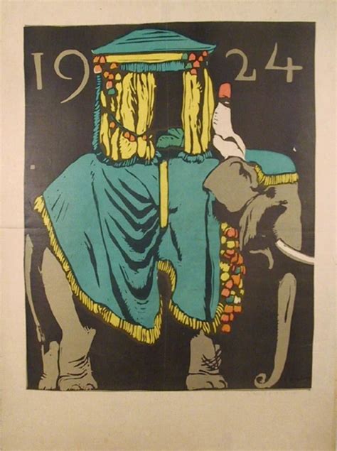 Unknown Artist Indian Elephant Poster Signed Illegibly Lr Ebay