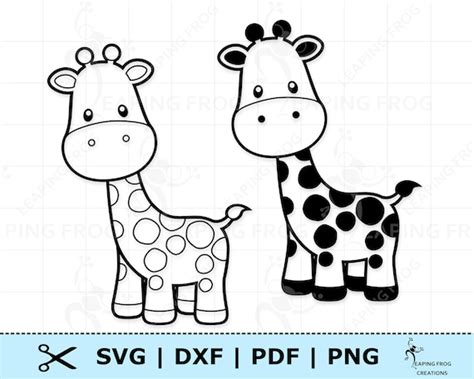 Baby Giraffe Svg Png Dxf Pdf Cricut Cut Files Silhouette Etsy
