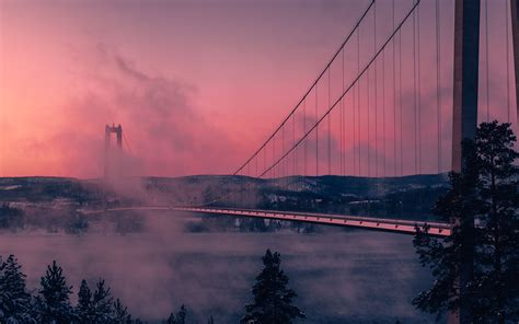 Grey Full Suspension Bridge Photography During Day Macbook Pro