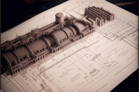 Premium Ai Image Arafed Image Of A Train Engine On Top Of A Blueprint