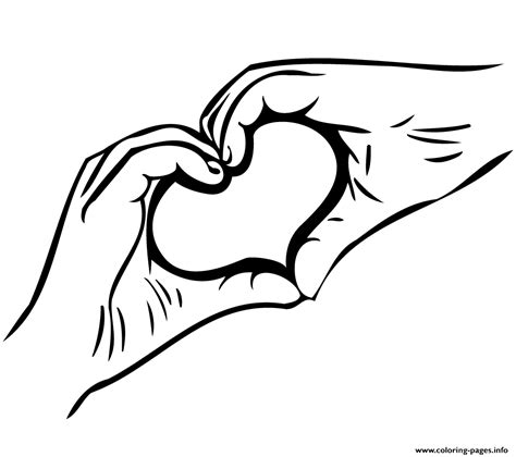 Heart shaped clipart american flag pencil and in color heart. Two Hands Forming Shape Of Heart Coloring Pages Printable
