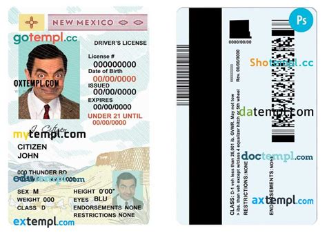 Usa State New Mexico Driving License Template In Psd Format Under 21