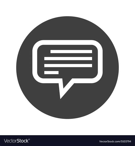Monochrome Round Text Message Icon Royalty Free Vector Image